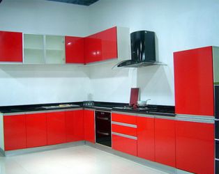 Red Kitchen Cabinets
