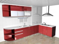 Red Kitchen Cabinet Design